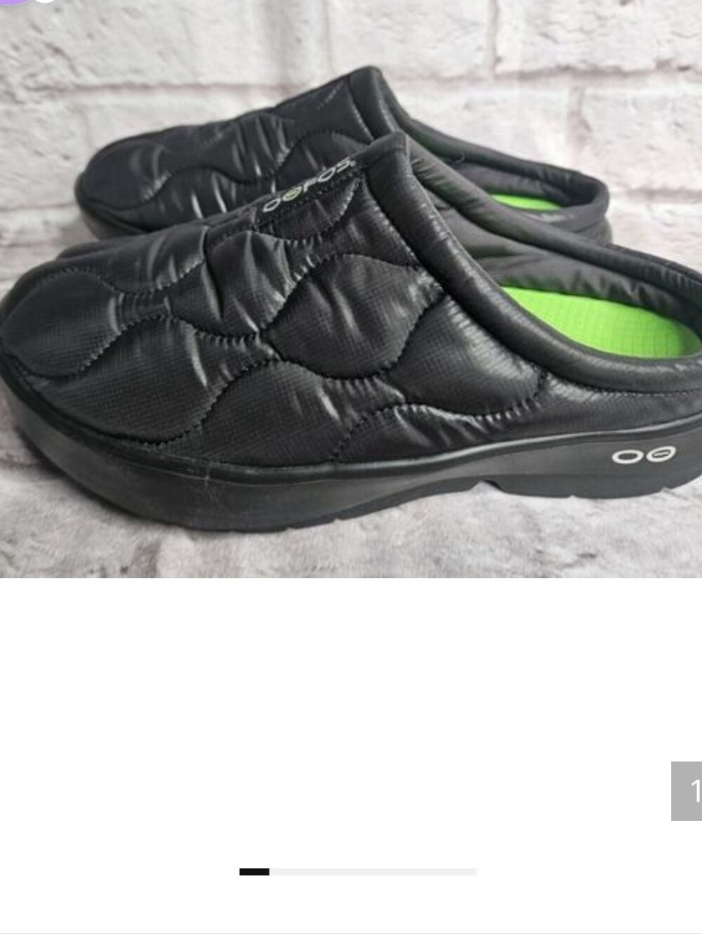 Oofos OOcoozie Men's Thermo Mule in Black Thermo, Size 12.5